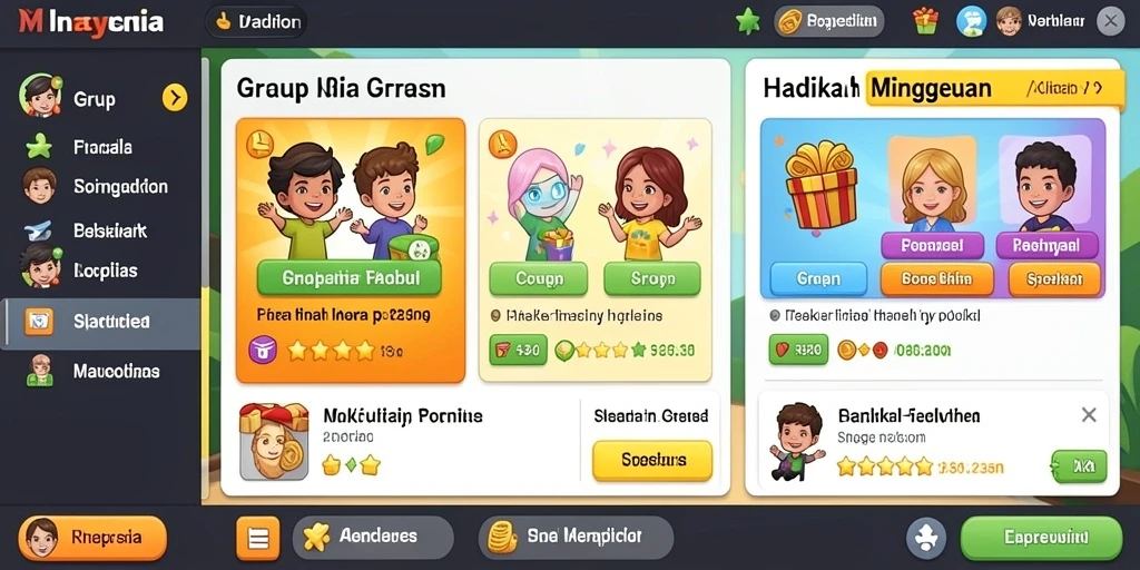 Screenshot menunjukkan karakter utama dalam aksi penuh semangat.