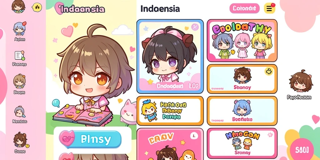 Tampilan karakter yang bisa disesuaikan dengan mudah.