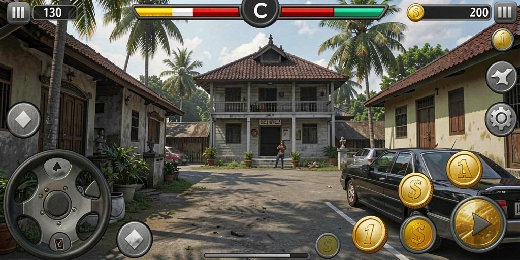 Screenshot menunjukkan antarmuka permainan yang atraktif.